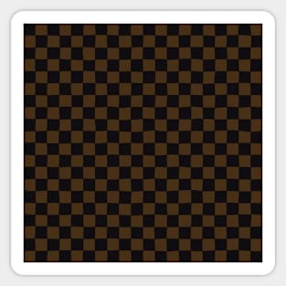 Wonky Checkerboard, Black and Brown Sticker